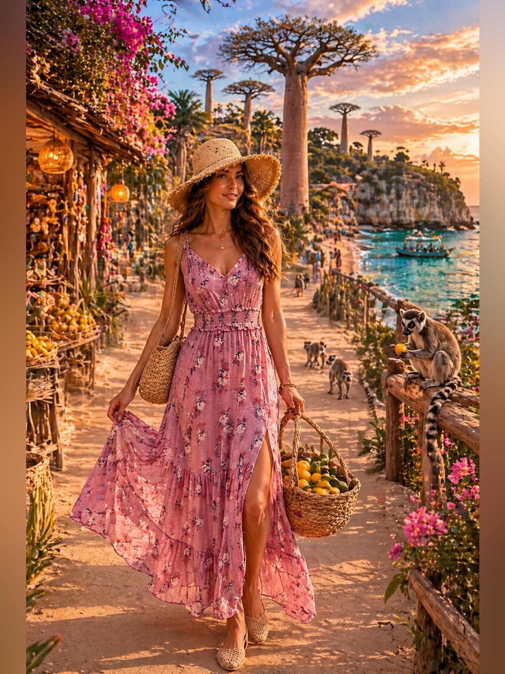100% SILK PAIGE NWT  Pacifica floral-print -georgette maxi dress size S.